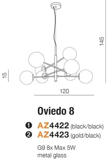 AZzardo Oviedo AZ4423 Farba: Zlatá, Veľkosť: 6