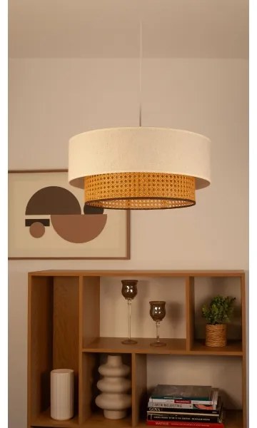 Luster na lanku NATIA 1xE27/60W/230V biela/hnedá