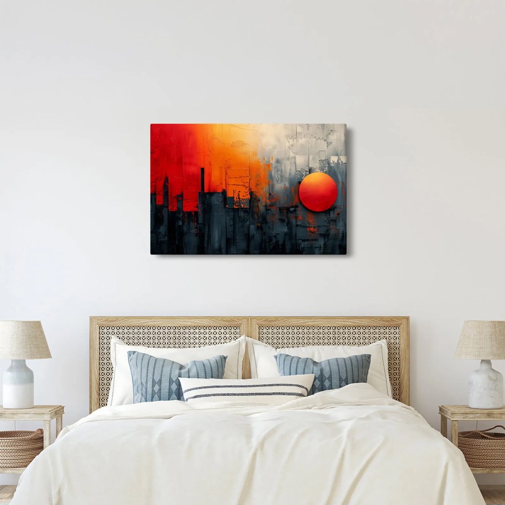 Obraz - Abstraktná maľba mesta (90x60 cm)
