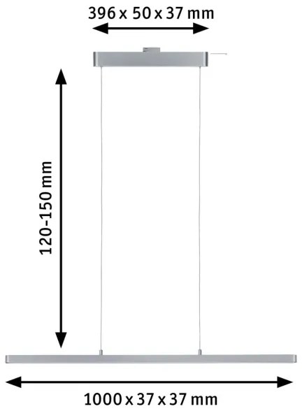 Paulmann 95578 - LED/40W Stmievateľný luster na lanku URAIL LENTO 230V 2700-6500K