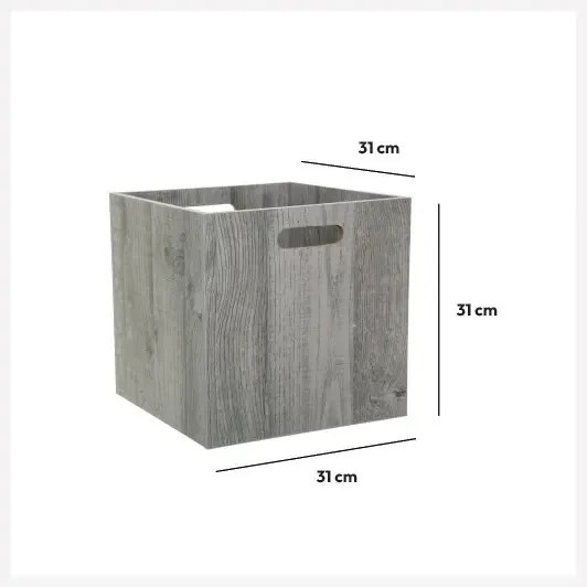 5five Simply Smart Úložný box Wood, 31x31x31 cm, sivá