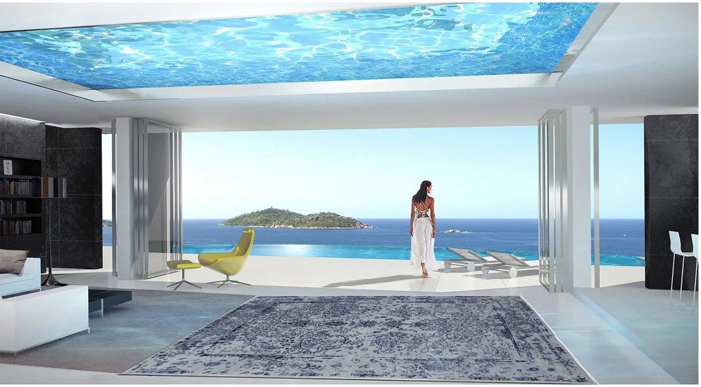 Diamond Carpets India, Ručne viazaný kusový koberec Diamond DC-JK ROUND Silver / peacock blue, 365x550, modrá, chodba / predsieň