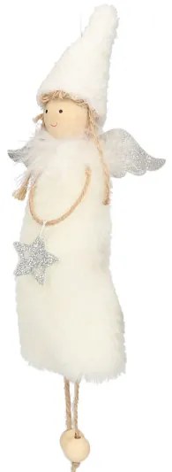 Vianočná ozdoba PLYS biely anjelik 985076
