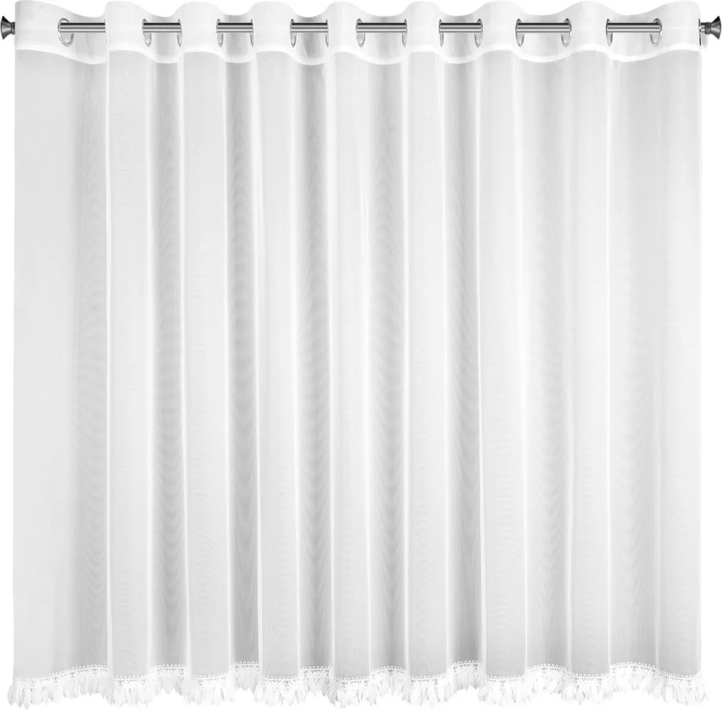 ZÁCLONA NA KRÚŽKOCH SYLVI 300X150 CM BIELA