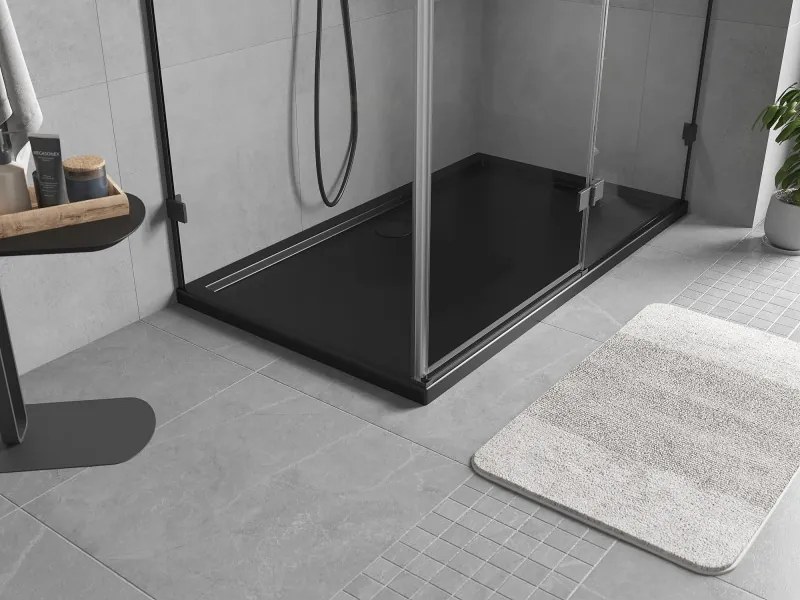 Mexen Flow, obdĺžniková sprchová vanička, slim, 80 x 150 cm, čierna matná, 46R708015