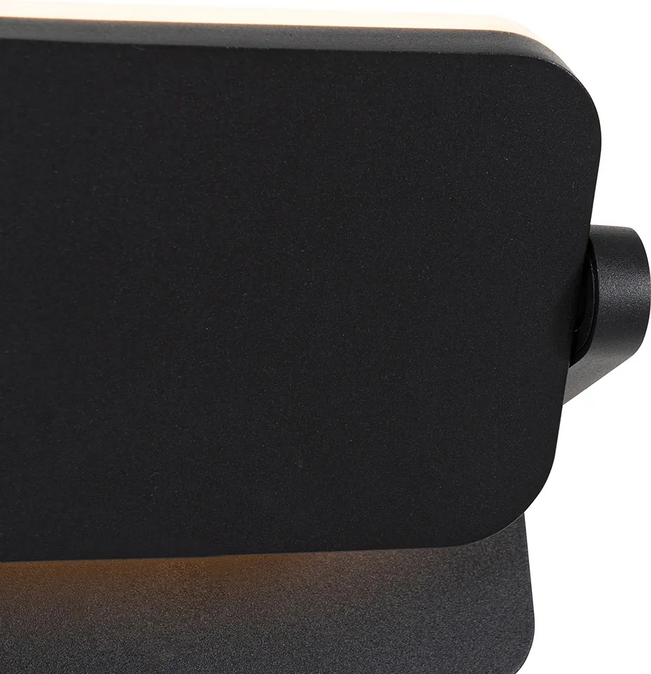 Vonkajšia nástenná lampa čierna vrátane LED nastaviteľná - Kamile