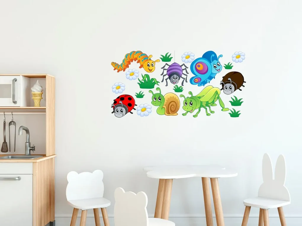 Gario Nálepka na stenu pre deti Veselé chrobáčiky Rozmery: 100 x 50 cm