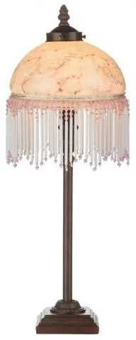 Ružová dekor perlová stolná lampa retro 53*20