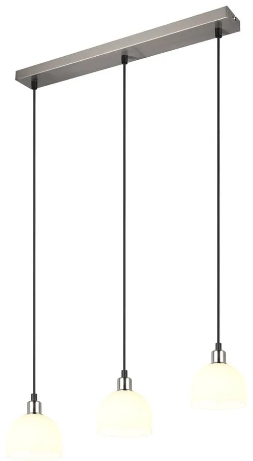 Závesné svietidlo so skleneným tienidlom v bielo-striebornej farbe Molly – Reality