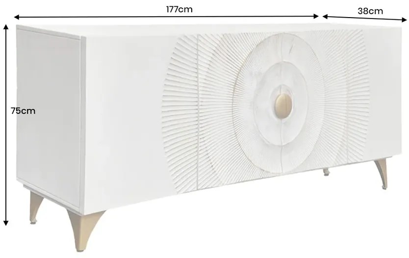 Dizajnová komoda Venetia 177 cm biele mango