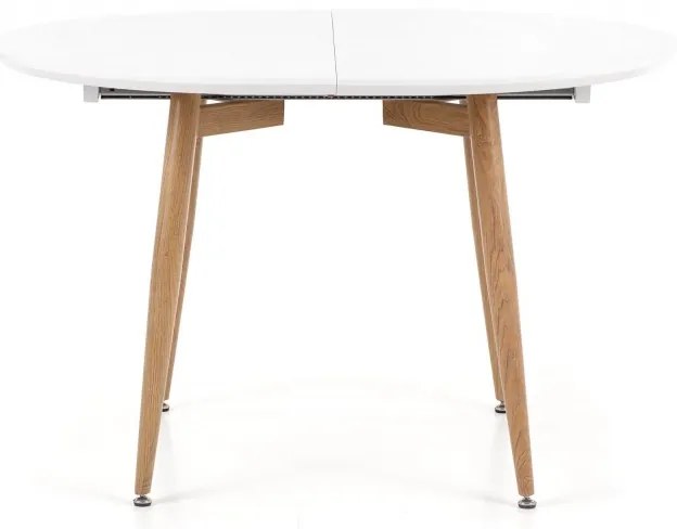 Oválny rozkladací jedálenský stôl Edward 120/200 cm biely/dub San remo