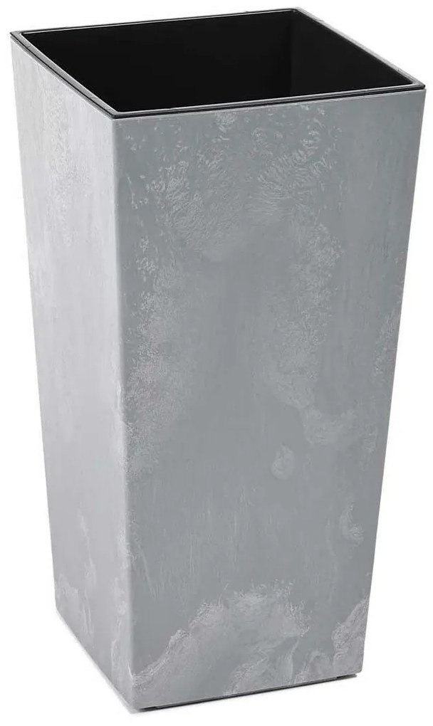 PLASTOVÝ KVETINÁČ PORTO 46X25X25 CM IMITÁCIA BETÓNU SIVÁ