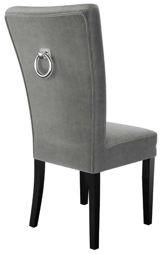 Čalúnená jedálenská stolička ST67 + klopadlo, Farby: chrom, Farby: biela polomatná, Potah: Magic Velvet 2217