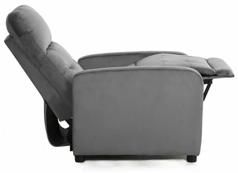 Polohovacie kreslo Lennox Velvet, sivá