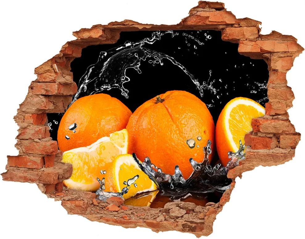 Fototapeta diera na stenu Pomaranče a voda WallHole-cegla-90x70-89166041