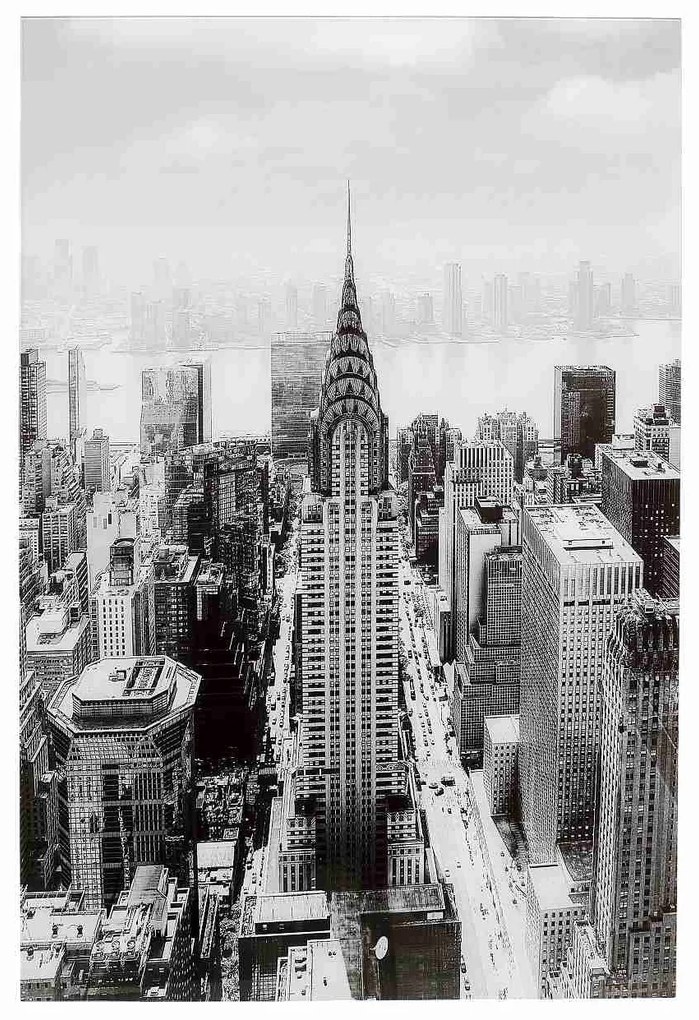 Manhattan obraz sklenený  čiernobiely 120x80 cm
