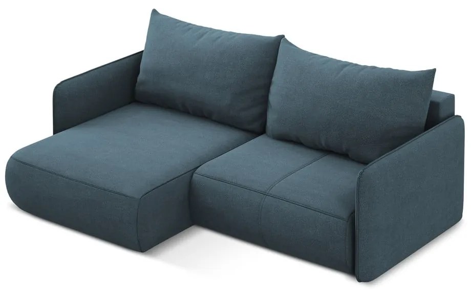 Modrá rozkladacia/s úložným priestorom rohová pohovka (ľavý roh) Nanea – Makamii