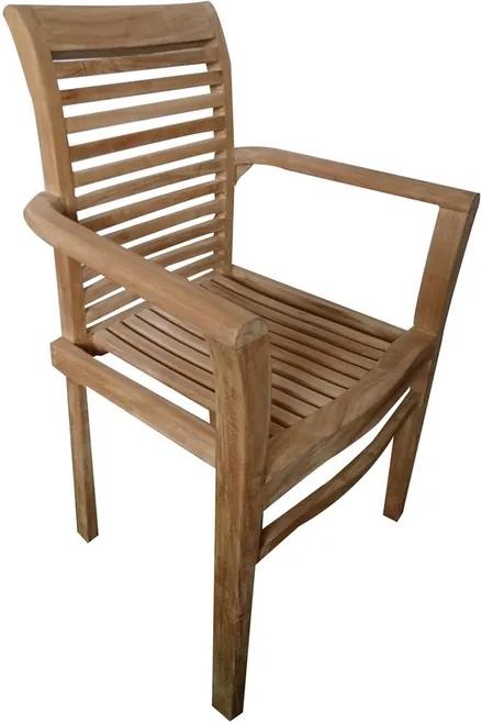 Stohovateľná záhradná stolička Stucking, teak