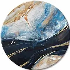 Okrúhly maľovaný obraz Zvuk oceánu