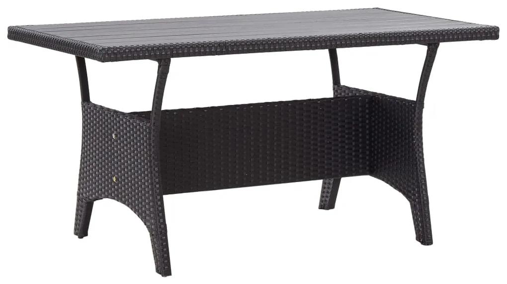 Záhradný stôl čierny 120x70x66 cm polyratanový 316585