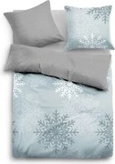Biber obliečky Snehové vločky, modro-šedé%