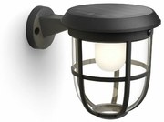 Philips Radii UltraEfficient solárne vonkajšie nástenné LED svietidlo 1,3W 3000K, čierna