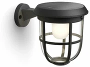 Philips Radii UltraEfficient solárne vonkajšie nástenné LED svietidlo 1,3W 3000K, čierna