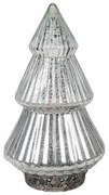 Strieborný sklenený dekoračný svietiaci stromček LED Tree - Ø 13*23 cm