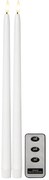 STAR TRADING LED sviečka Flamme Slim White 38 cm – set 2 ks + diaľkové ovládanie