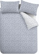 Biele/modré bavlnené obliečky na dvojlôžko 200x200 cm Shadow Leaves – Bianca