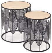 SADA 2x Konferenčný stolík FOLLA pr. 33/40 cm čierna