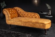 Dizajnová leňoška Chesterfield horčicový zamat