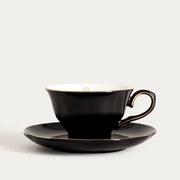 Šálka BARIK s podšálkou, čierna 750472 150 ml