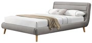 Posteľ Elanda 140 svetlosivá/prírodná