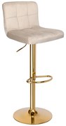 Barová stolička ARAKO zamatová, zlatá / béžová