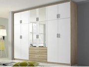 Šatníková skriňa Hildesheim, 271 cm, dub sonoma/biela%