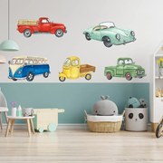 60x120cm Retro autá - textilná nálepka na stenu