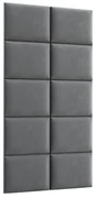 Set 10 čalúnených panelov Quadra 100x200 cm (sivá). Vlastná spoľahlivá doprava až k Vám domov. 1051976