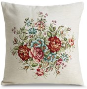GOBELÍNOVÁ DEKORAČNÁ OBLIEČKA NA VANKÚŠ NATUR 45X45 CM KVETY