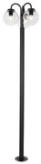Lampa svietidlo čierna s priehľadným sklom 200 cm 3-svetlo IP44 - Sfera