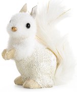 VIANOČNÁ FIGÚRKA SQUIRREL SADA 6KS 2 CM BIELA