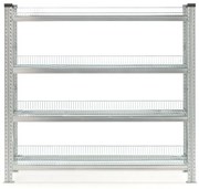 Kovový regál TRANSFORM, drôtené police, základná sekcia, 1576x1275x400 mm