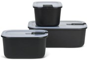 Potravinové škatuľky v súprave 3 ks Nordic black – Mepal