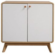 Biela nízka komoda v dekore duba 75x75 cm Cassie - Støraa