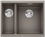 Blanco Subline 340/160-U, silgranitový drez pod pracovnú dosku 555x460x190 mm, drez vpravo, 1,5-komorový, svetlá hnedá, BLA-523565