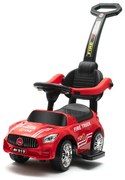 Detské odrážadlo so zvukom a vodiacou tyčou Baby Mix HASIČI červené