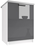 Kuchynská skrinka Belini spodná 60 cm šedý lesk s pracovnou doskou INF SD60/0/WT/S/0/B1/