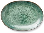 Zelený/čierny servírovací kameninový tanier Gastro Green/Black – Bitz