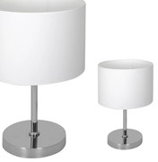 Stolná lampa Casino, 1x biele textilné tienidlo, ch