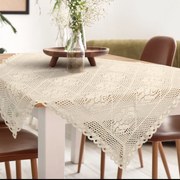 AŽÚROVÝ OBRUS ROSALY 85X85 CM SVETLOBÉŽOVÝ